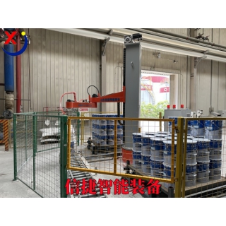 立柱机器人在涂料桶码垛中的应用